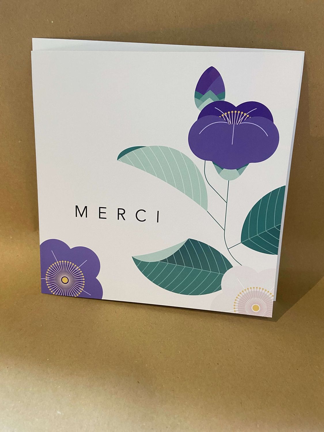Grande carte de vœux Particules - Merci fleurs