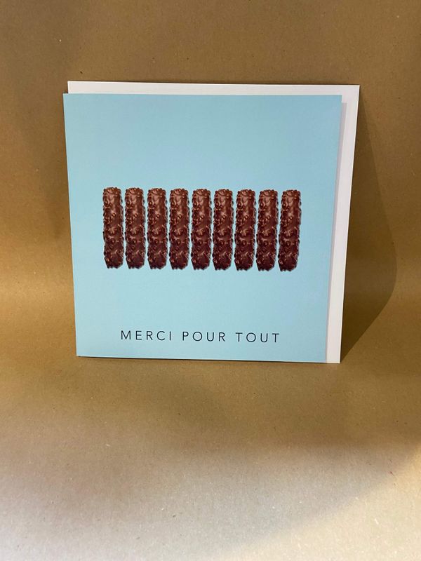 Grande carte de vœux Particules - Merci pour tout branches de chocolat
