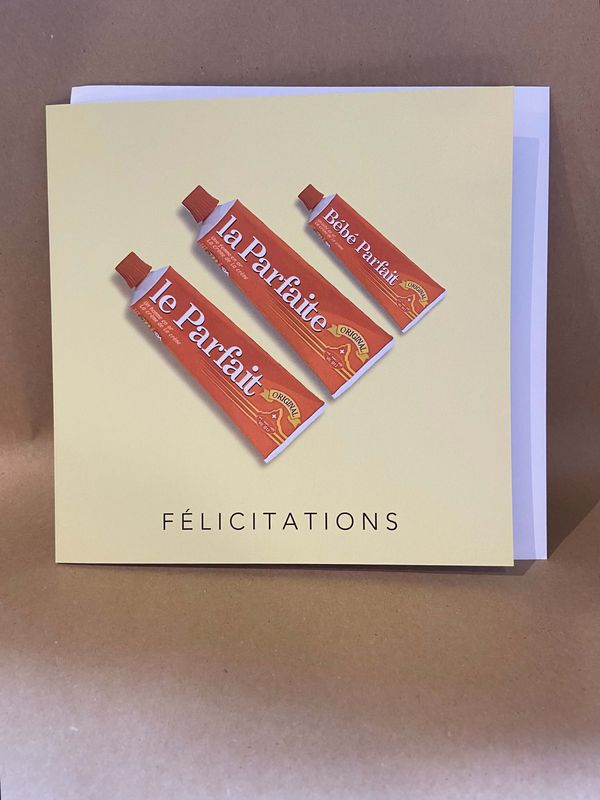 Grande carte de vœux Particules - Félicitations naissance le parfait