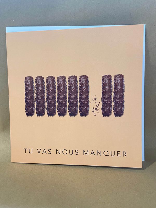 Grande carte de vœux Particules - Tu vas nous manquer branches de chocolat