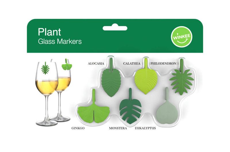 Marqueurs de verres plantes vertes