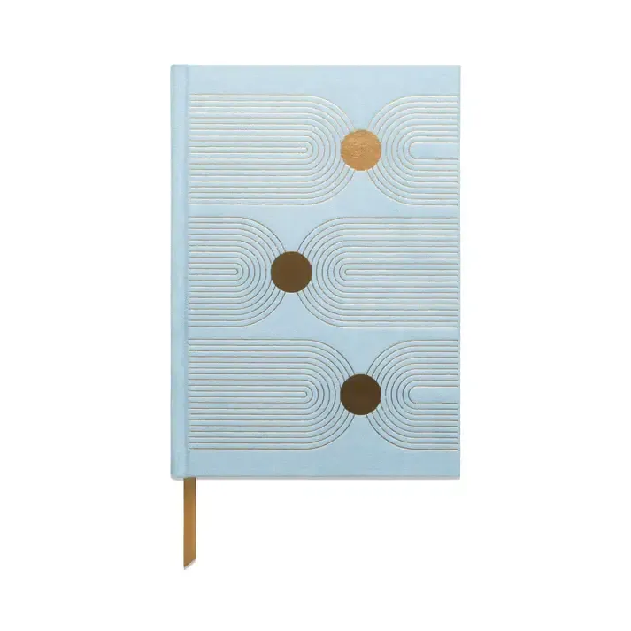 Journal en daim à couverture rigide avec pochette Arch Dot Blue