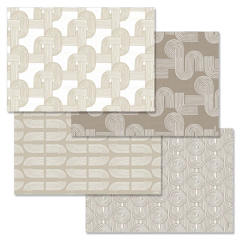 Sets de table en papier STONE GARDEN 4 x 12 feuilles
