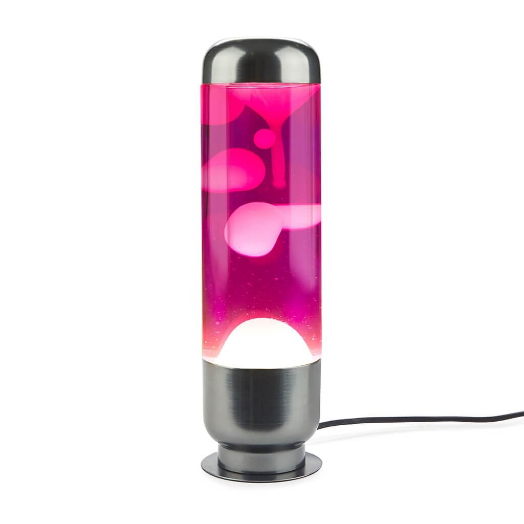 Lampe Lava capsule rose/blanc