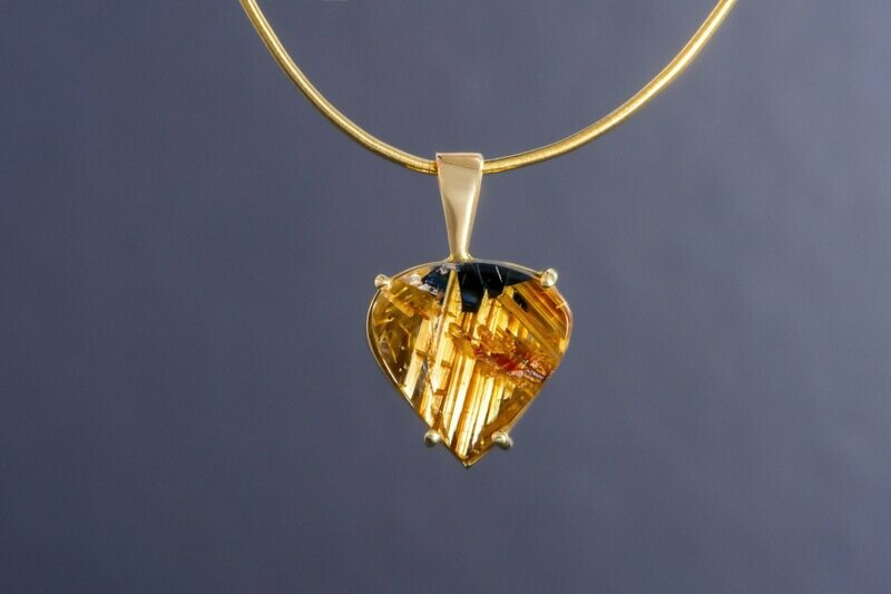 Anhänger 1 Rutilquarz in 14kt. Gelbgold Anhänger 1 Rutilquarz in 14kt. Gelbgold