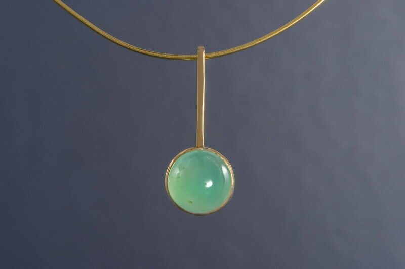 Anhänger 1 Chrysopras in 14kt. Gelbgold Anhänger 1 Chrysopras in 14kt. Gelbgold