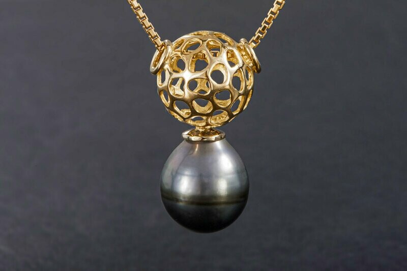 750er Gelbgold mit einer Tahiti-Perle