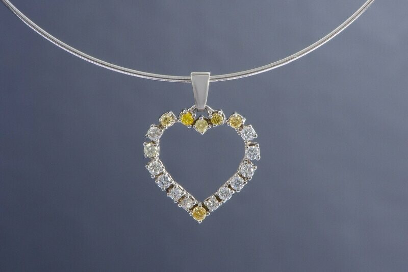 Herzanhänger in 585er Weißgold