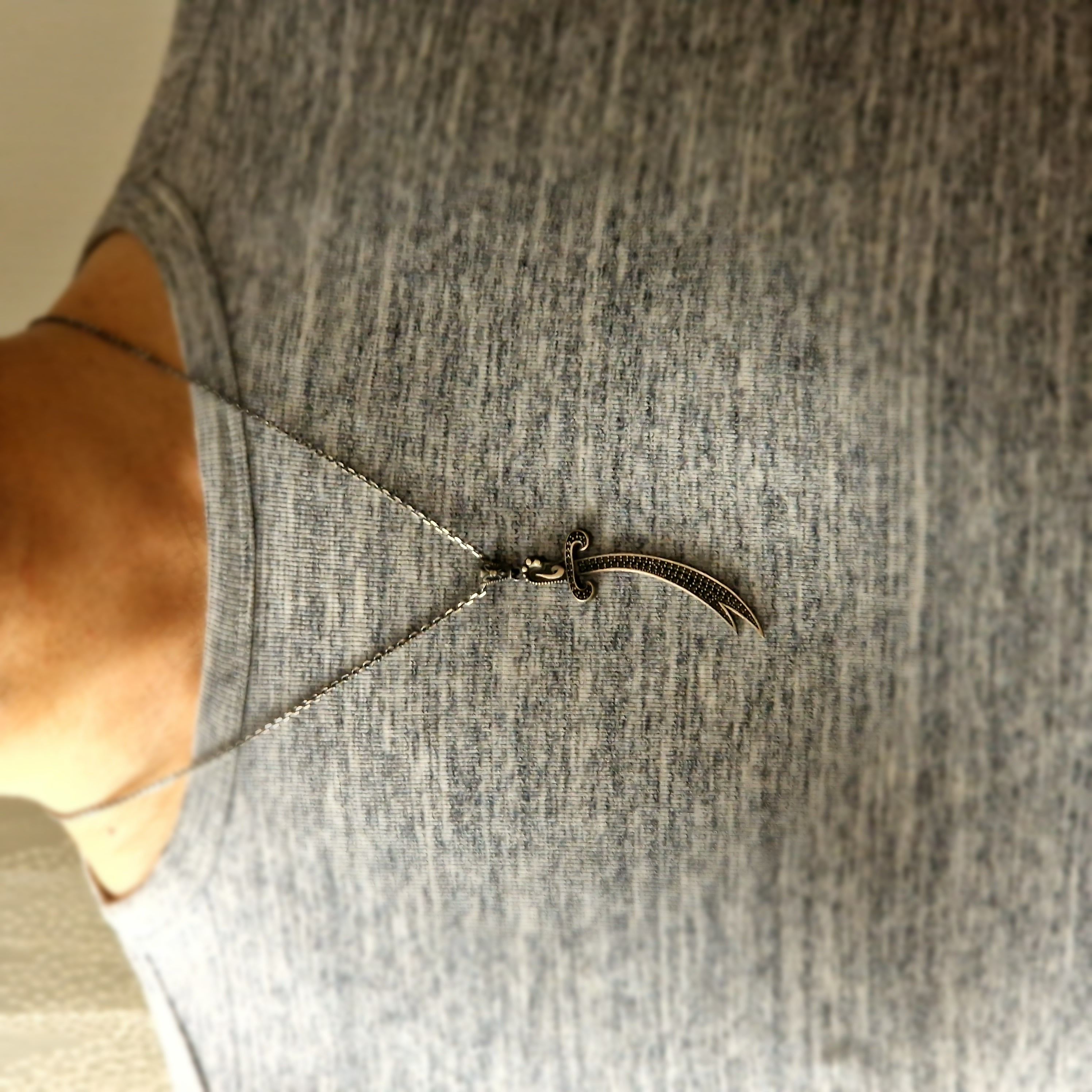 Zulfikar Schwert Halskette 925 Sterling Silber