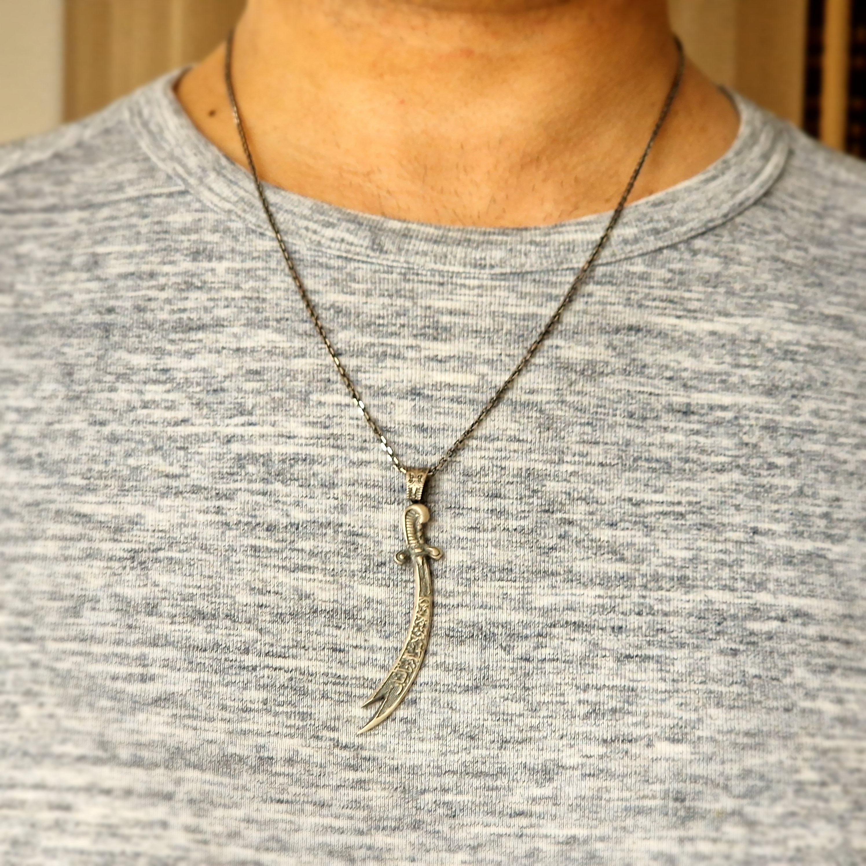 Zulfikar Schwert Halskette 925 Sterling Silber