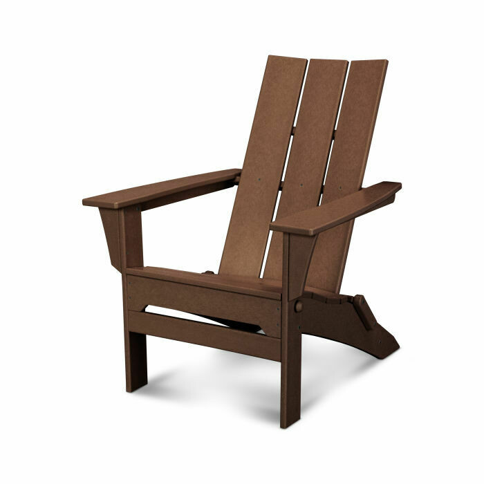 Pair of Modern Folding Adirondacks & Long Island Side Table - Mahogany