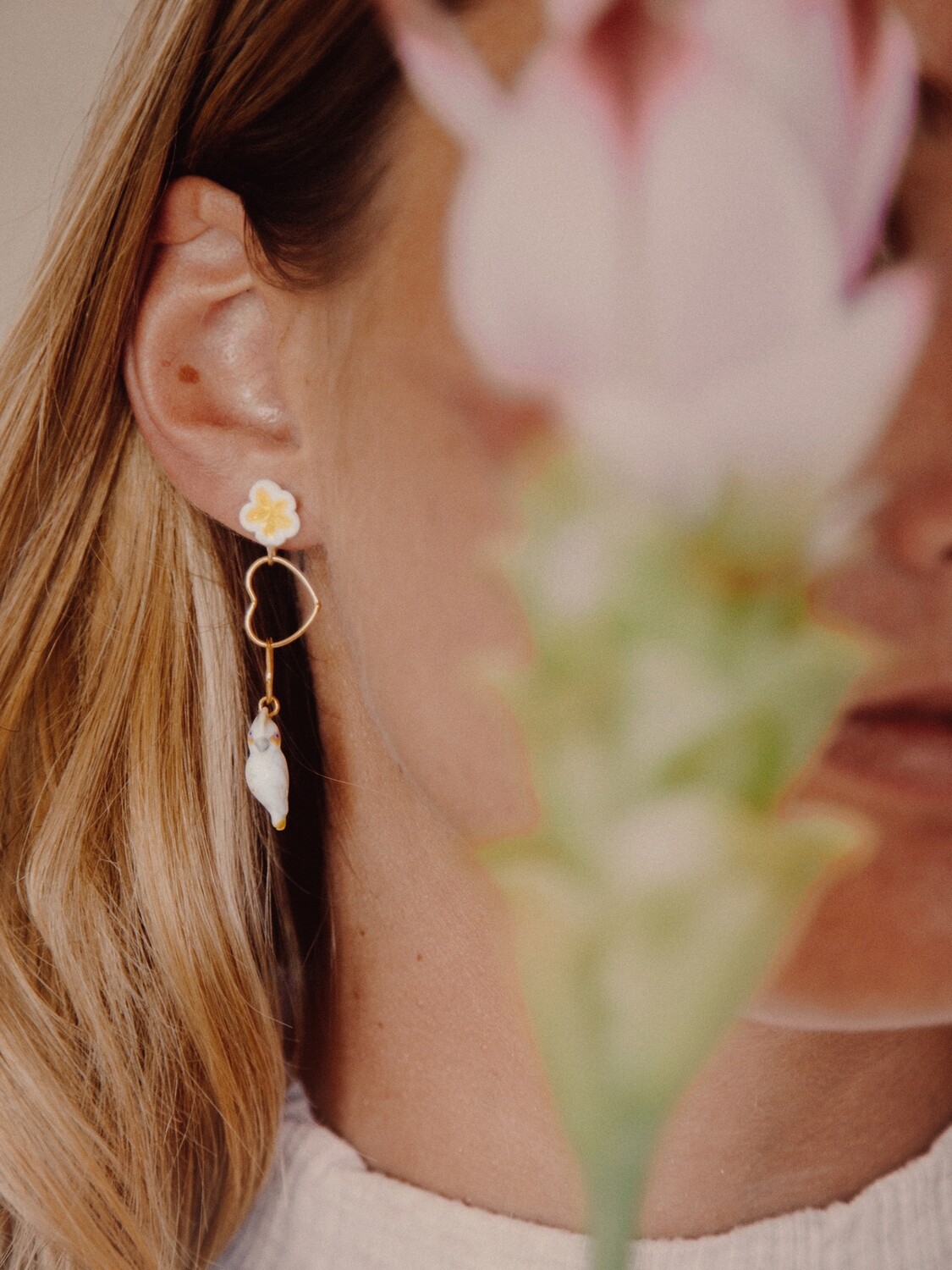 Cockatoo Heart Earrings