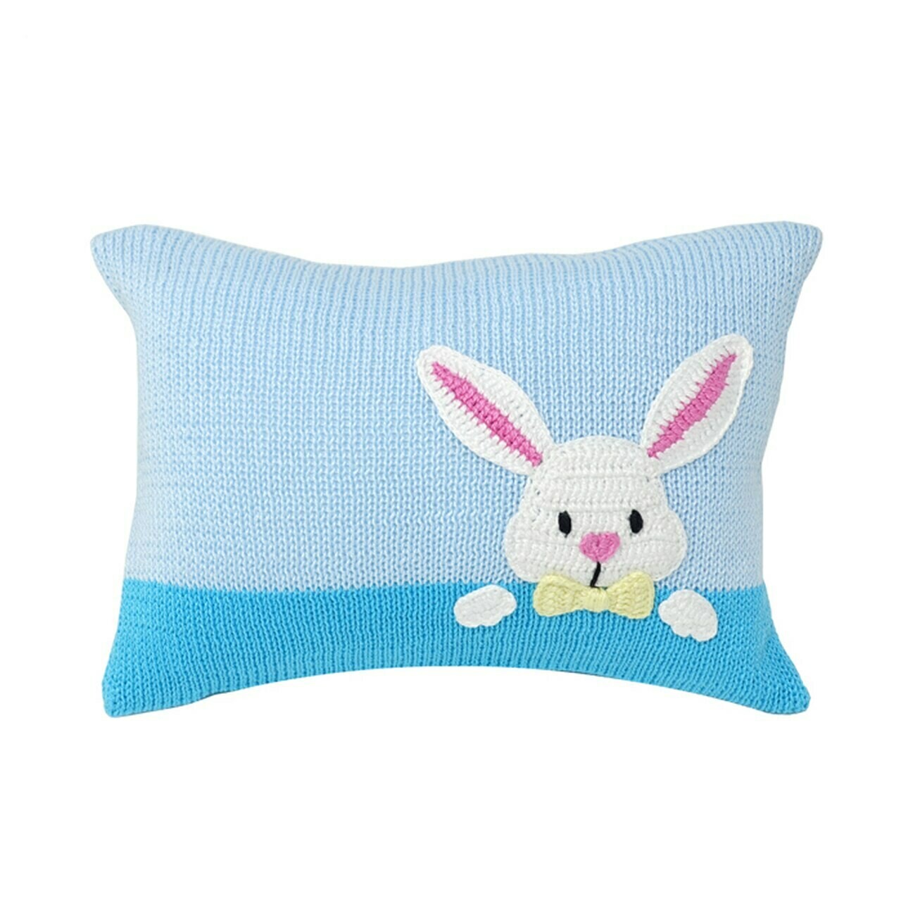 Bunny Peek Pillow, Blue