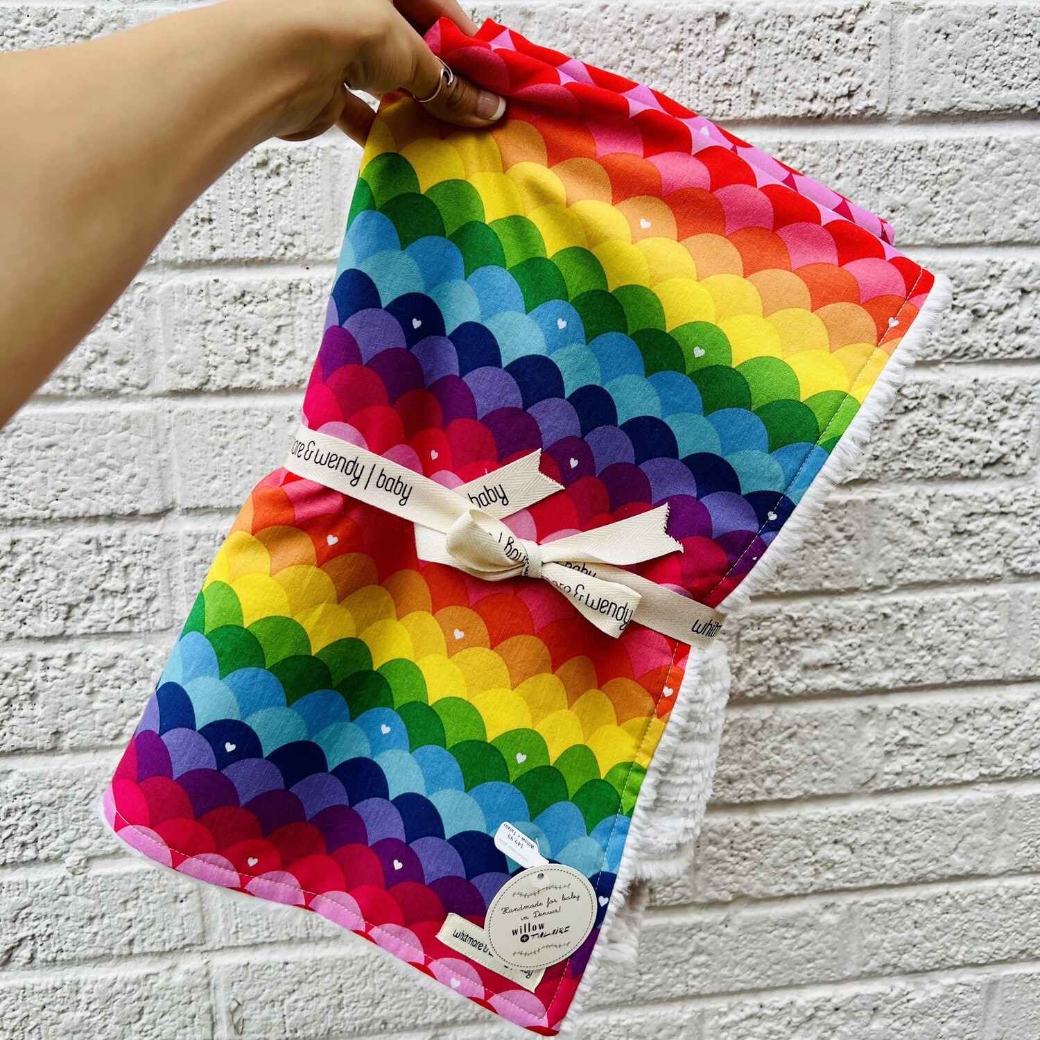 Rainbow Scallops Stroller Blanket