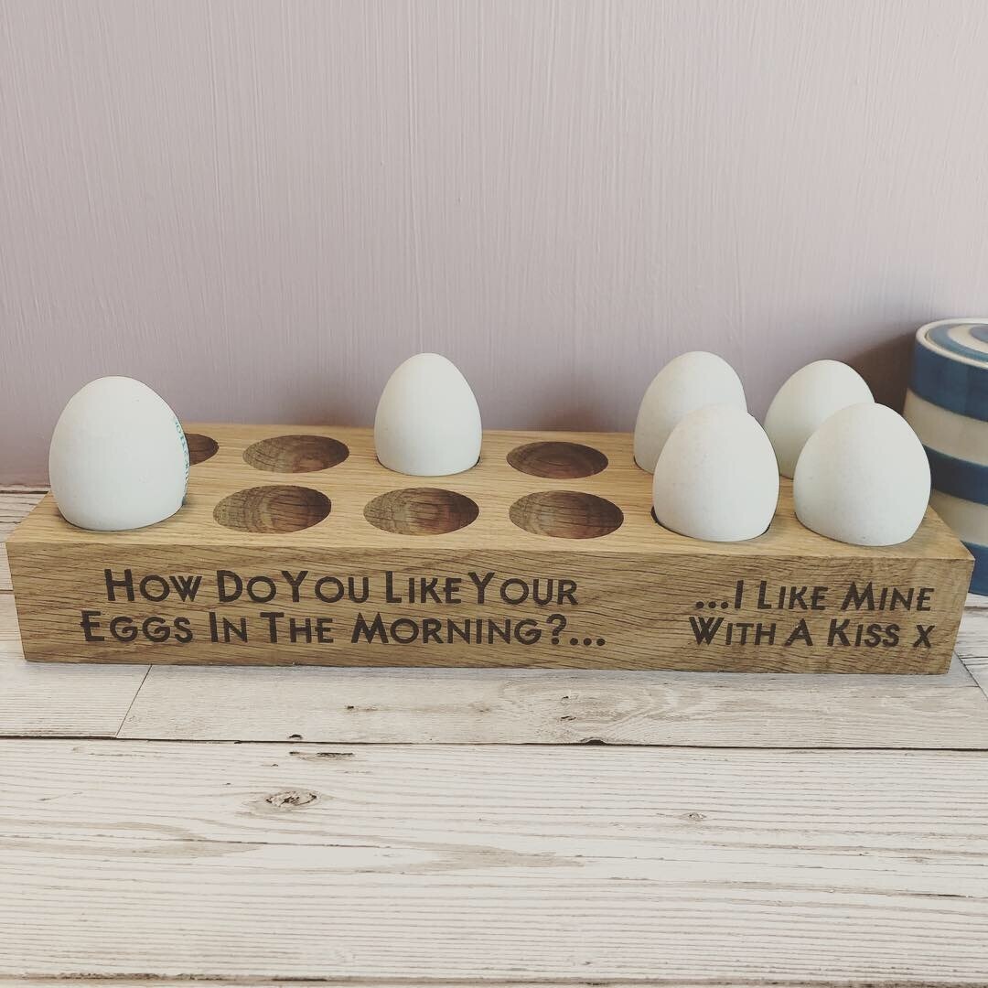Dozen Solid English Oak Egg Holder made in Lincolnshire