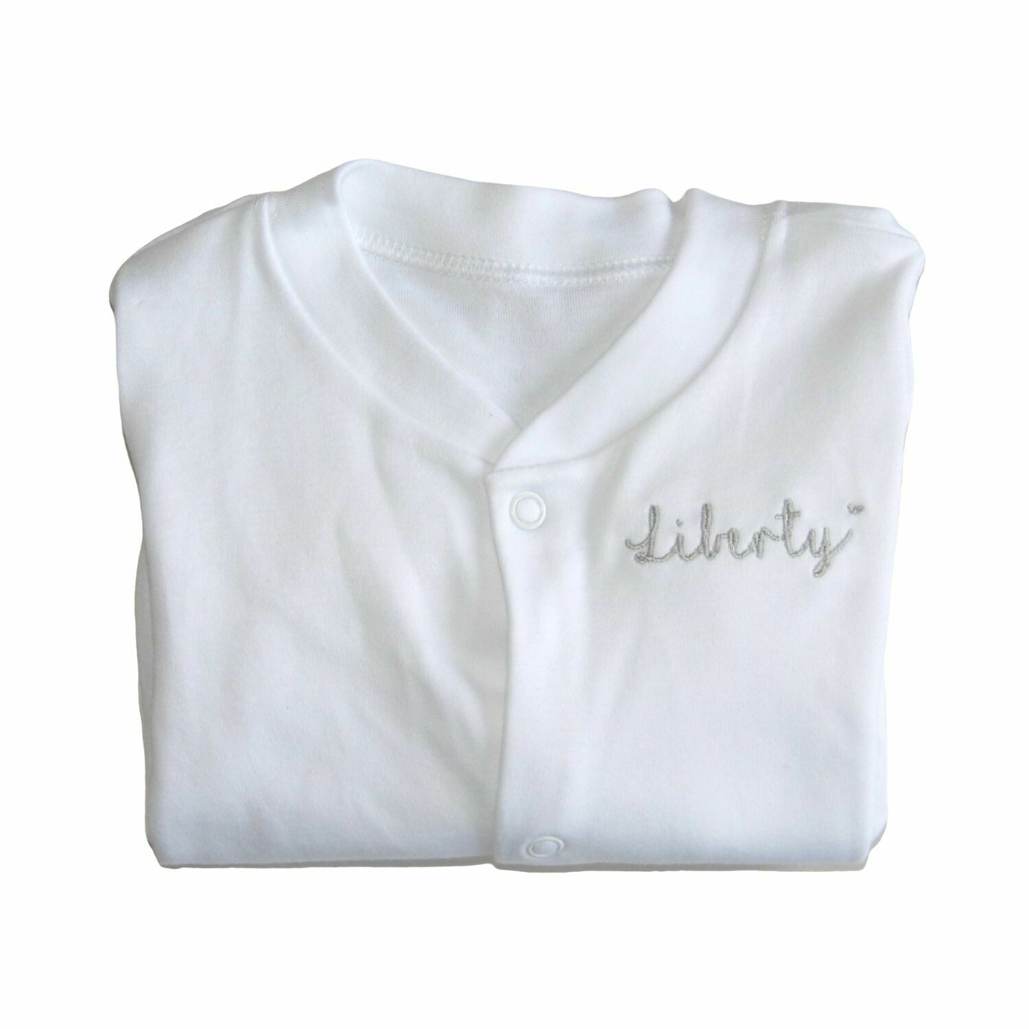 Personalised embroidered baby sleep suit