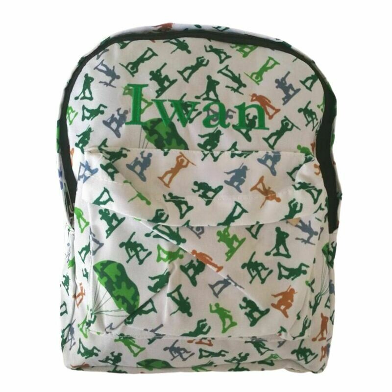 Personalised Embroidered Children's Backpack - Toy Soldiers