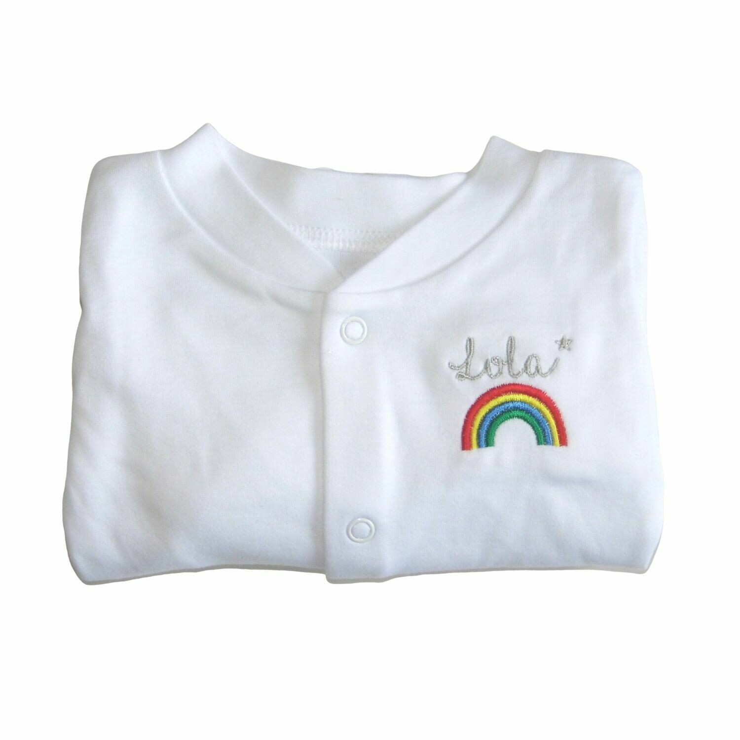personalised rainbow baby grow