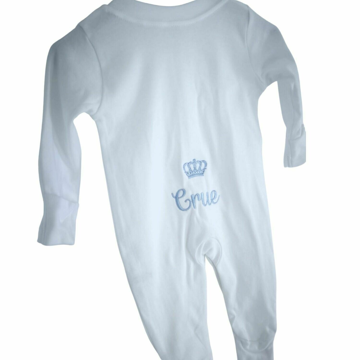 Personalised Sleepsuit with Embroidered Crown or Tiara