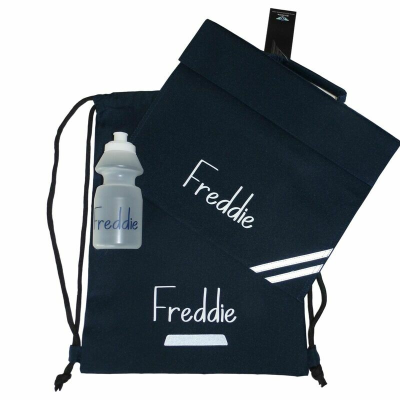 Personalised Back to School Bag Kit - Book Bag, Drawstring Bag & Bottle