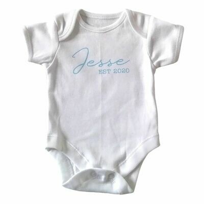 Personalised Baby Grow with Vinyl Name