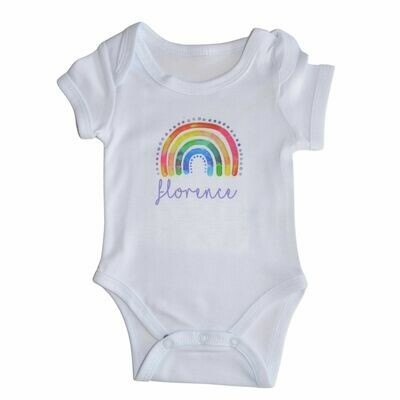 Personalised Rainbow Baby Grow with Name
