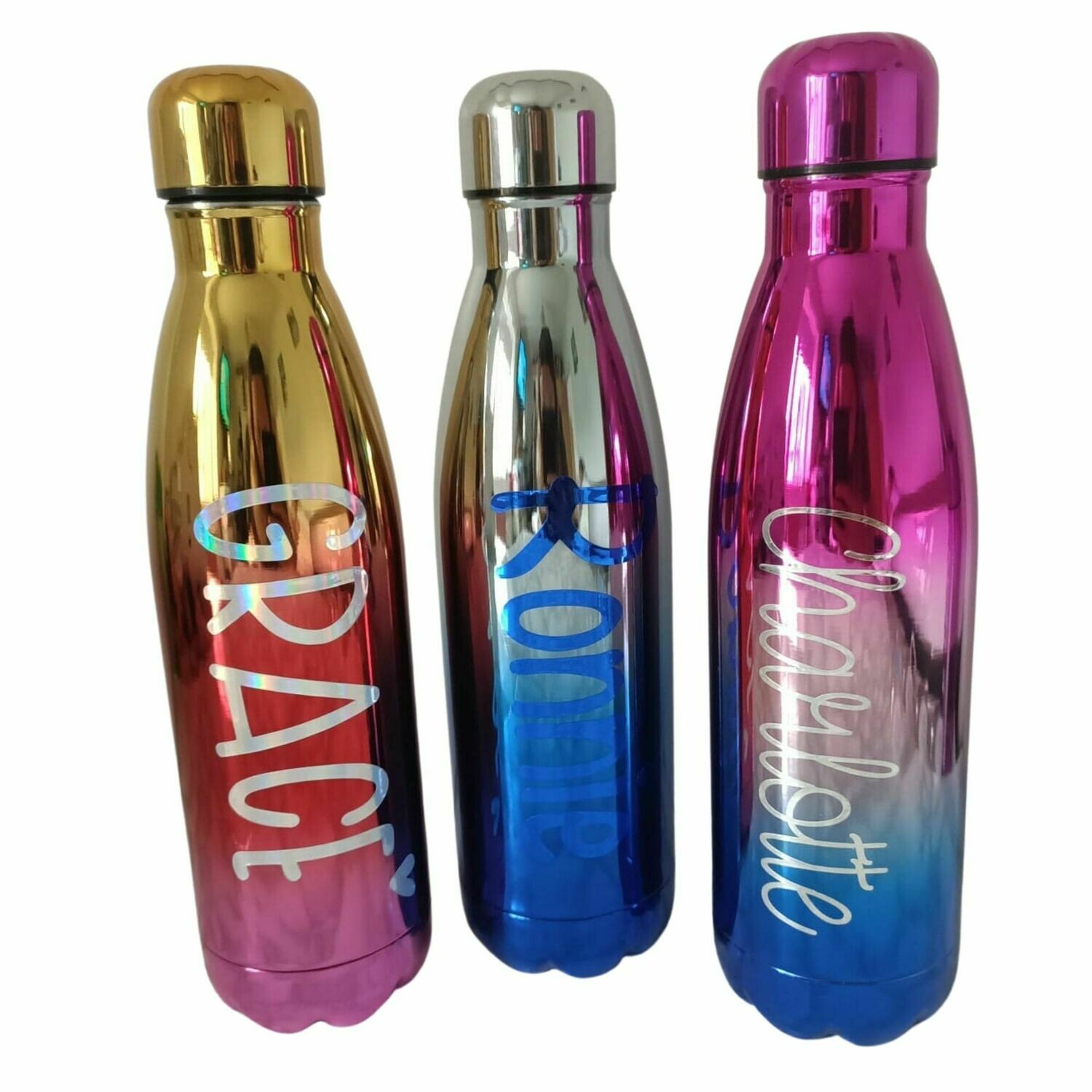 Personalised Drinks Bottles - Metallic Ombre Two Tone