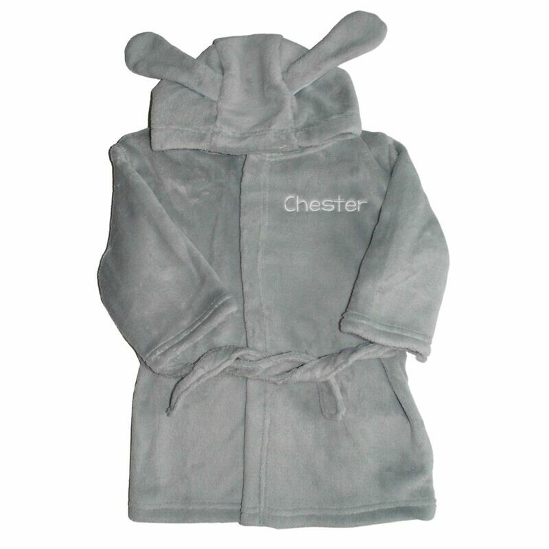Super Soft Personalised Dressing Gown with Bunny Ears x1