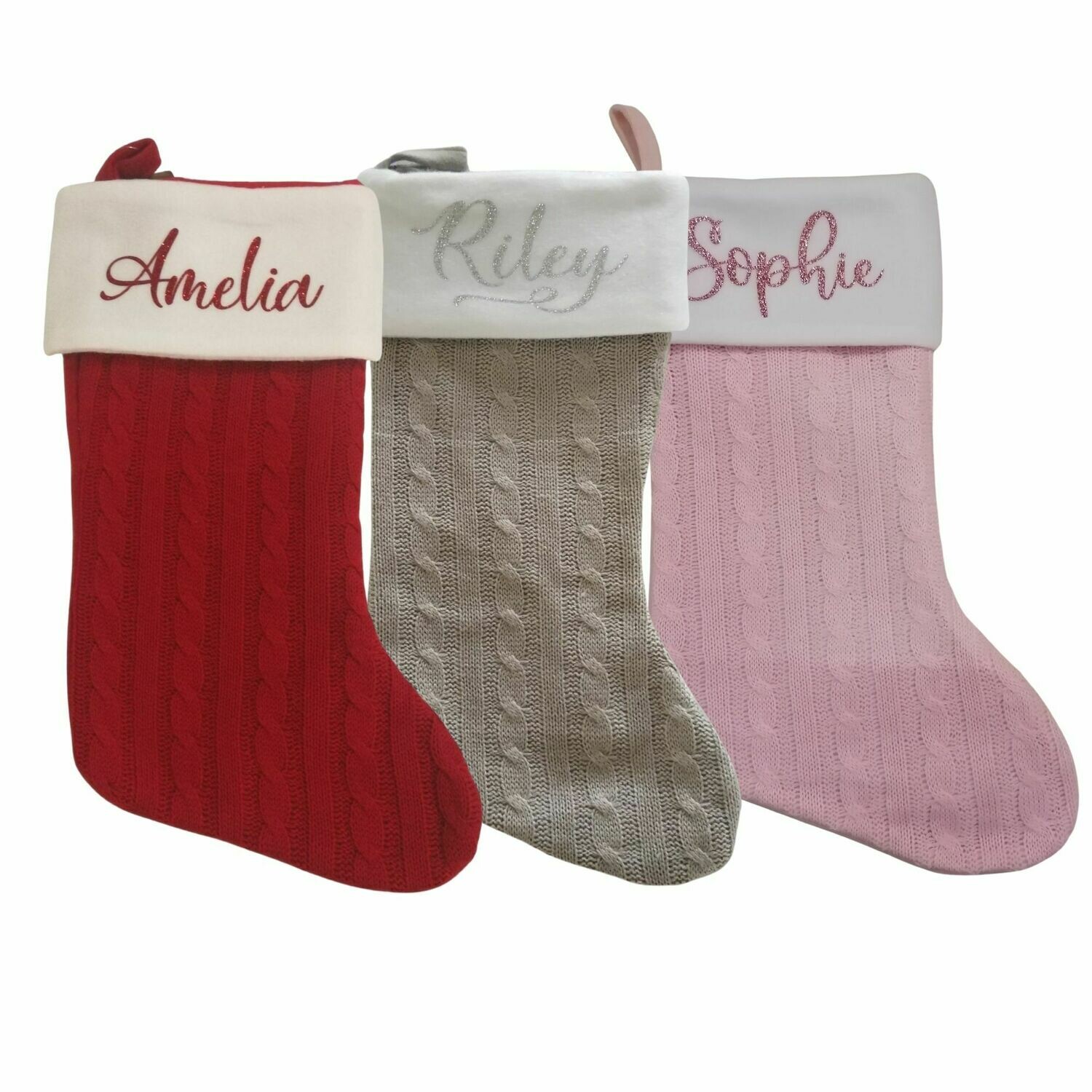 Personalised Christmas Stocking - Cable Knit