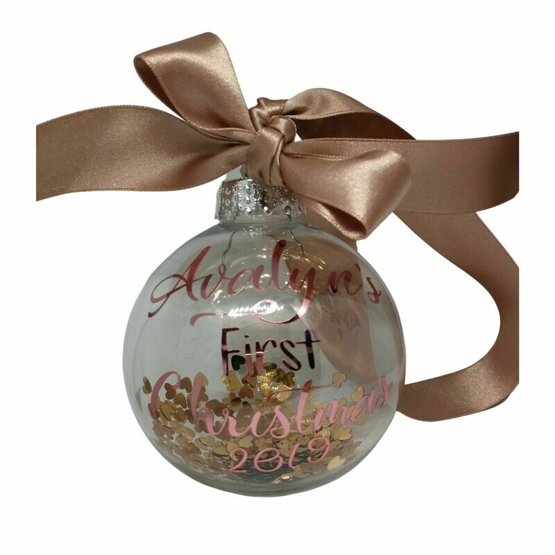 Personalised Baby's First Christmas Bauble -  8cm