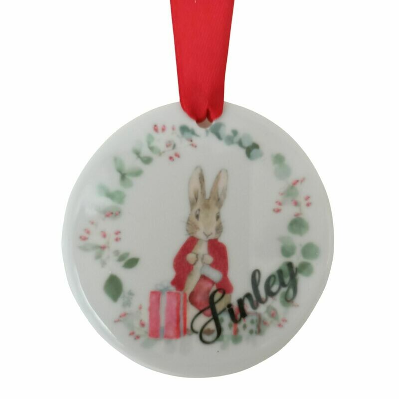 Personalised First Christmas Ceramic Christmas Decoration