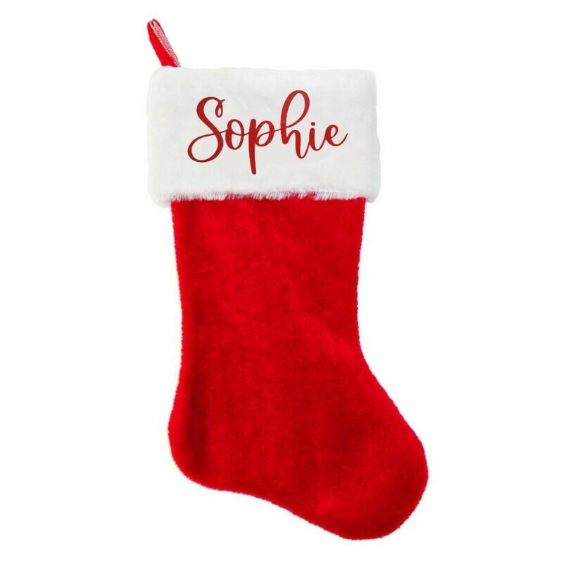 Personalised Fluffy Traditional Christmas Stocking
