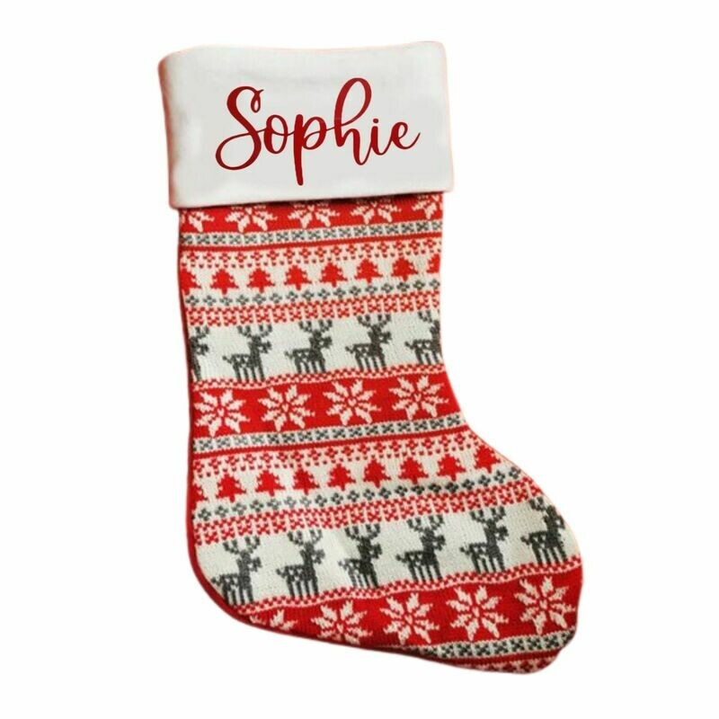 Personalised Nordic Reindeer Christmas Stocking