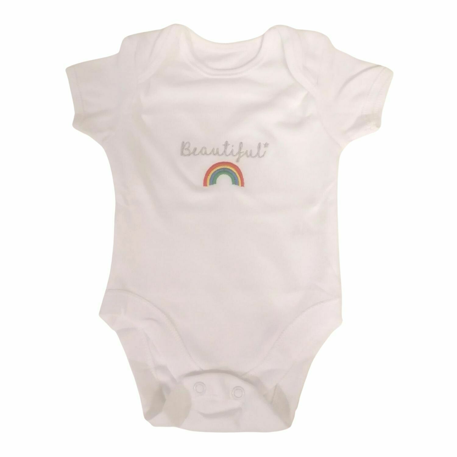 Personalised Baby Grow with Name & Rainbow Personalised Baby Grow with Name & Rainbow