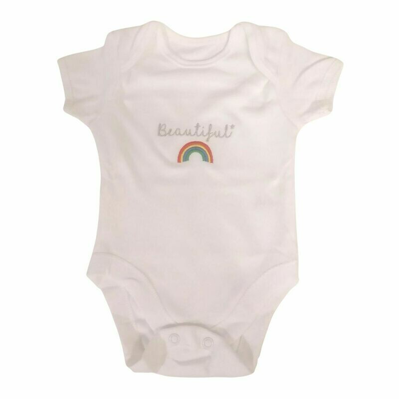Personalised Baby Grow with Name & Rainbow