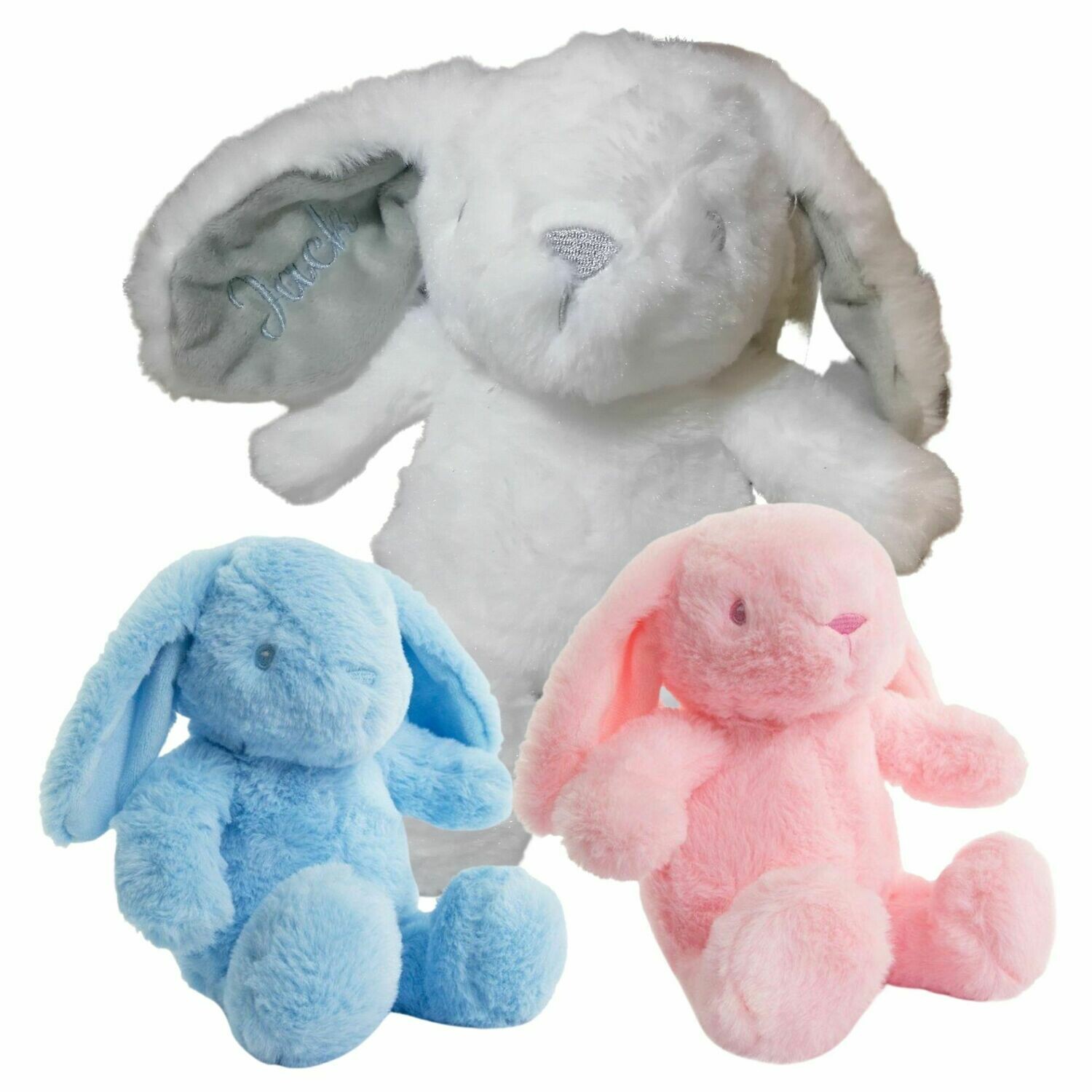 Personalised Bunny Rabbit Soft Toy - Embroidered Name Personalised Bunny Rabbit Soft Toy - Embroidered Name