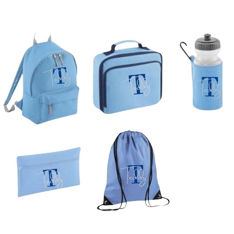 Personalised School Bag Set inc Backpack