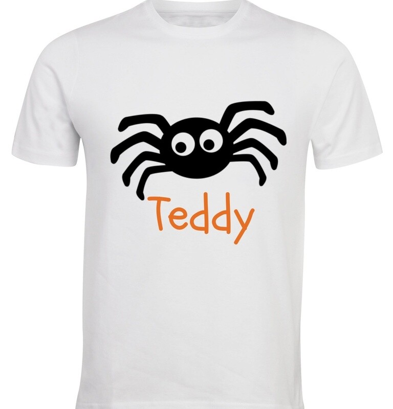 Personalised Kids Halloween T-Shirt - Spider