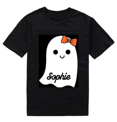 Personalised Girls Halloween T-Shirt - Ghost Personalised Girls Halloween T-Shirt - Ghost