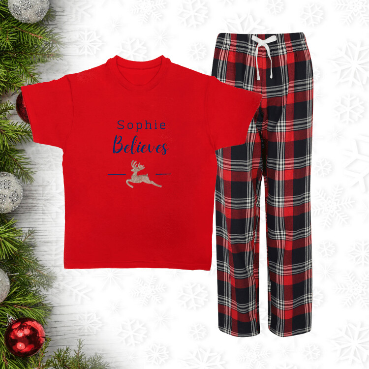 Matching Personalised Reindeer Pyjamas