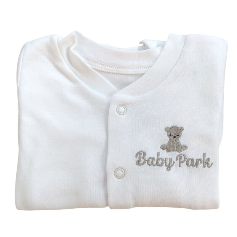 Personalised Sleepsuit with Embroidered Teddy Bear & Name