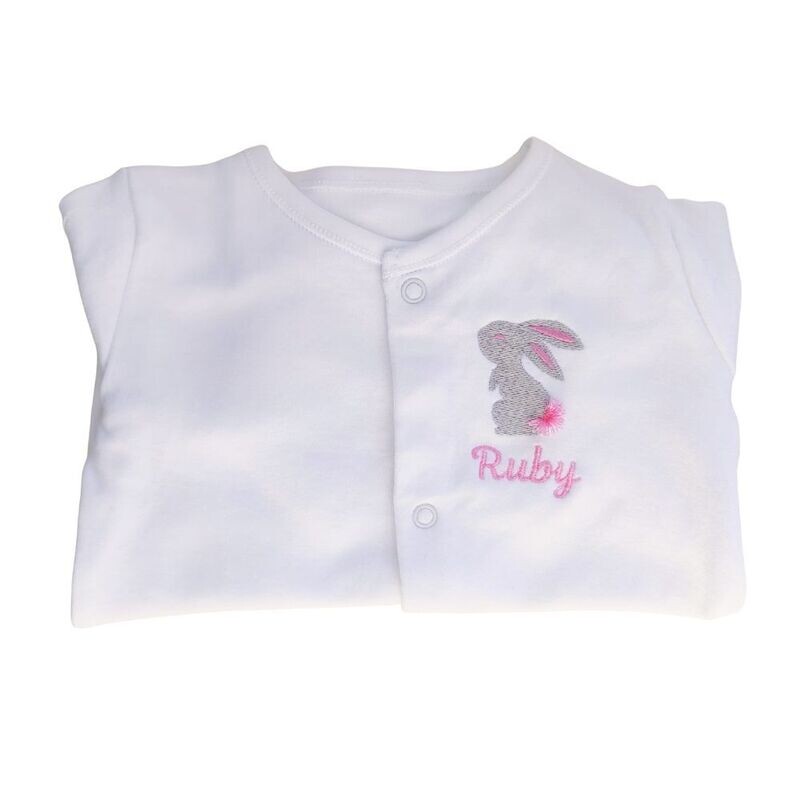 Personalised Bunny Sleepsuit with Fluffy Tail