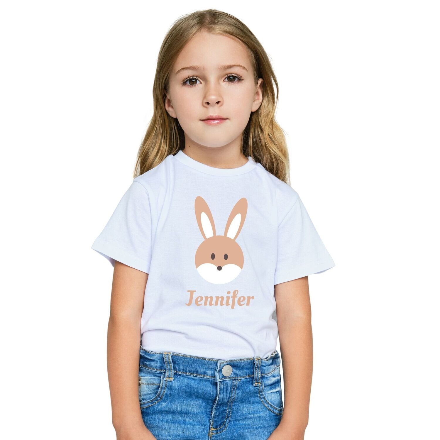 Personalised Children's Easter T-Shirt with Bunny Face