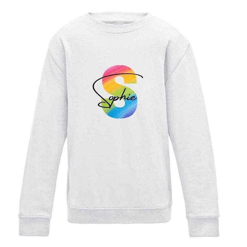 Personalised Rainbow Name Children's Sweatshirt