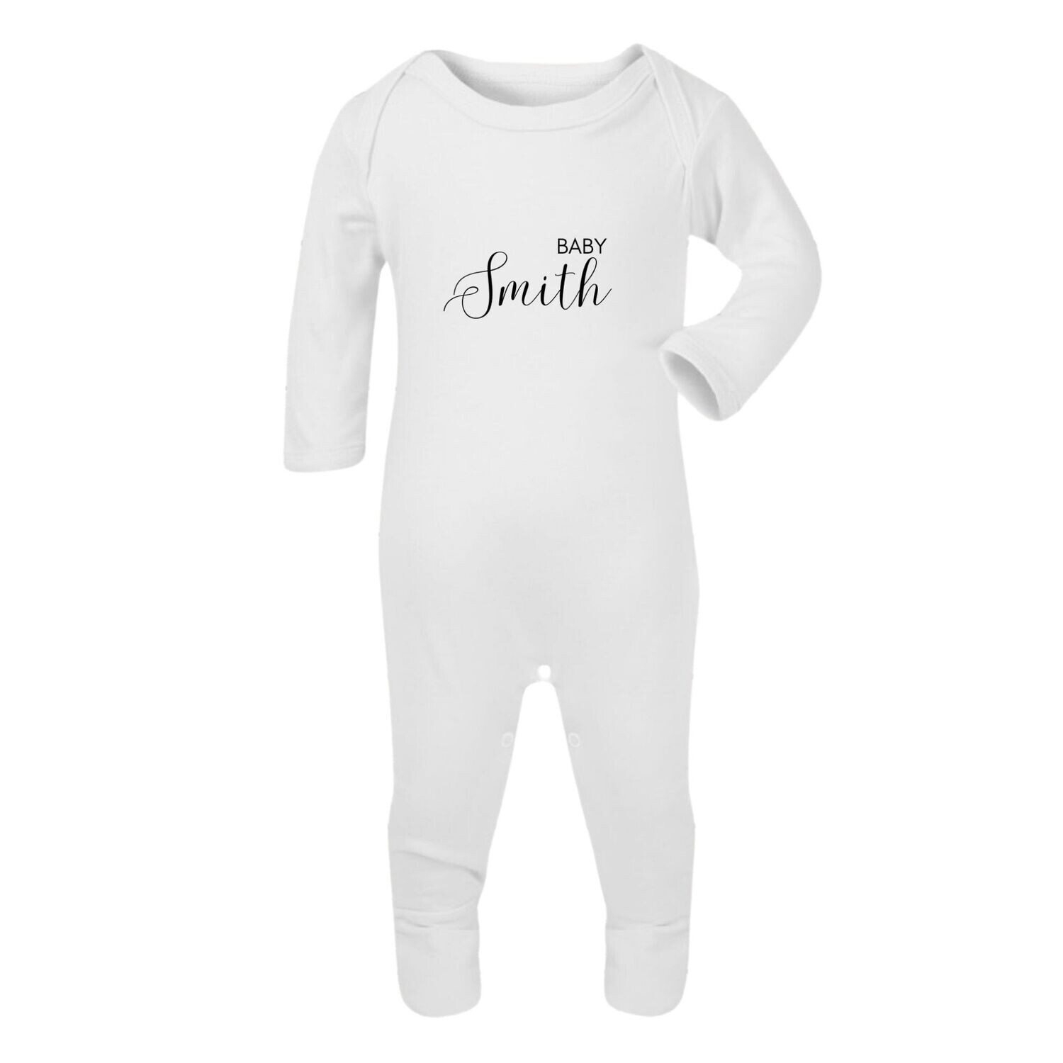 Personalised Baby Surname Sleepsuit