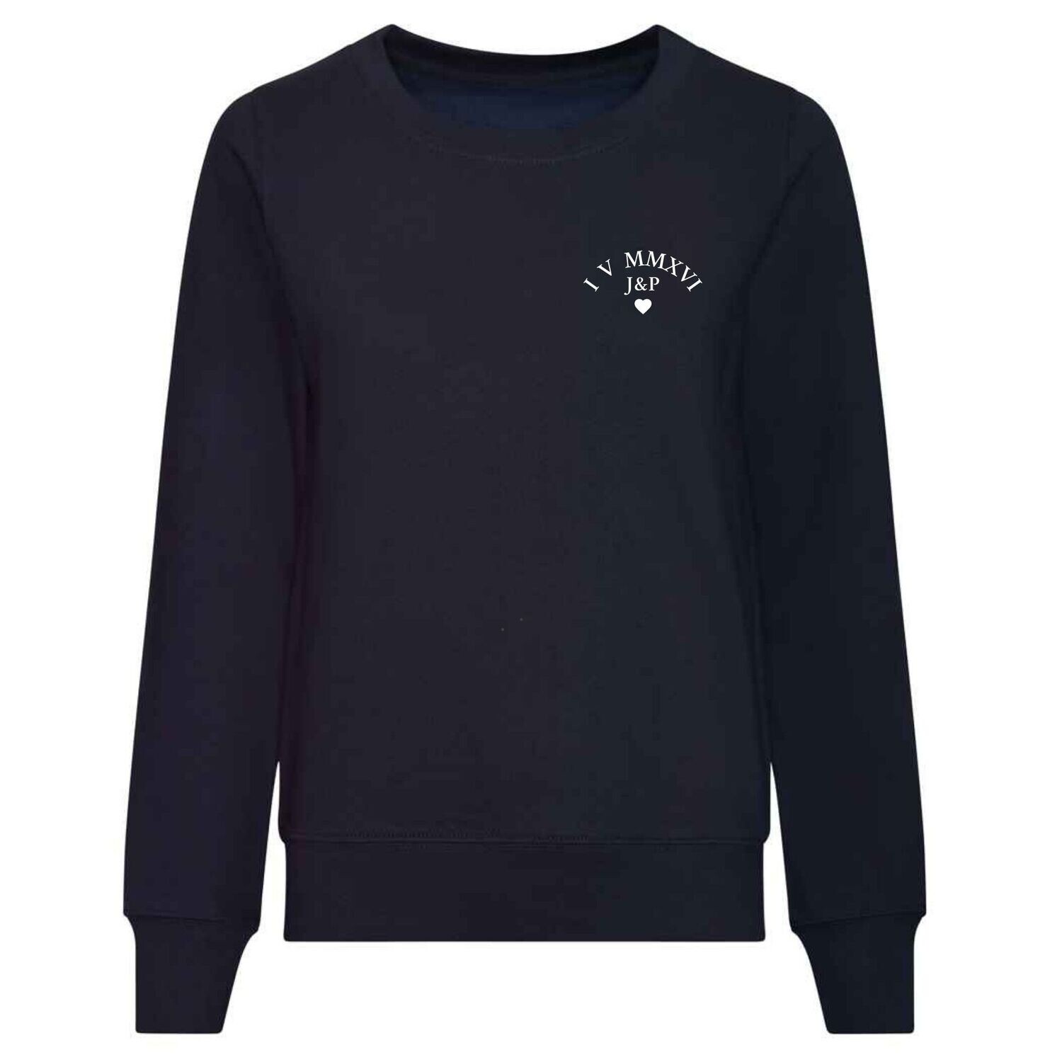 Personalised Roman Numeral Sweatshirt with Initials