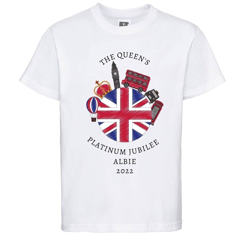 Personalised Union Jack T-shirt for Queen's Jubilee