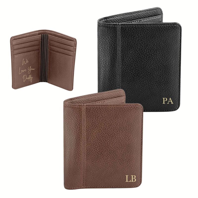 Personalised Men's Wallet with Initials - PU Leather