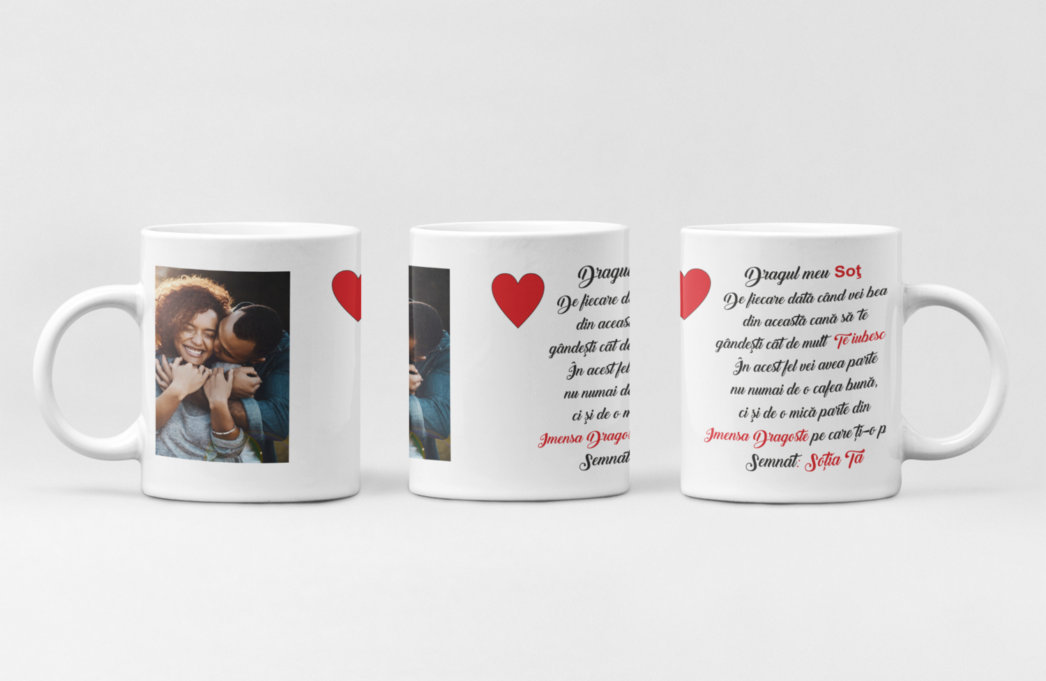 Cană personalizată cu poză din partea soției– Un cadou plin de iubire