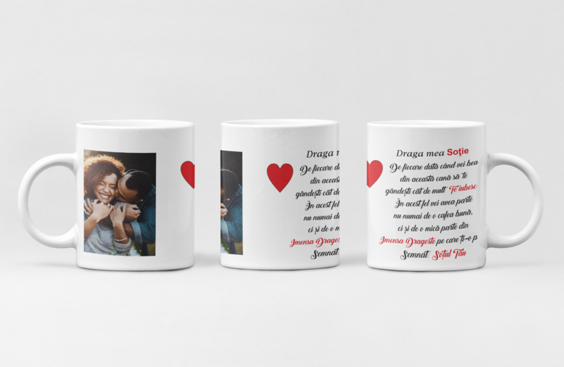 Cană personalizată pentru Soț – Cu mesaj special și poză aleasă de tine